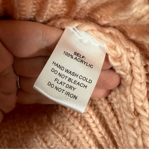 Vici Womens Small Blush Pink Pom Pom Chunky Knit Oversized Sweater - Picture 5 of 6